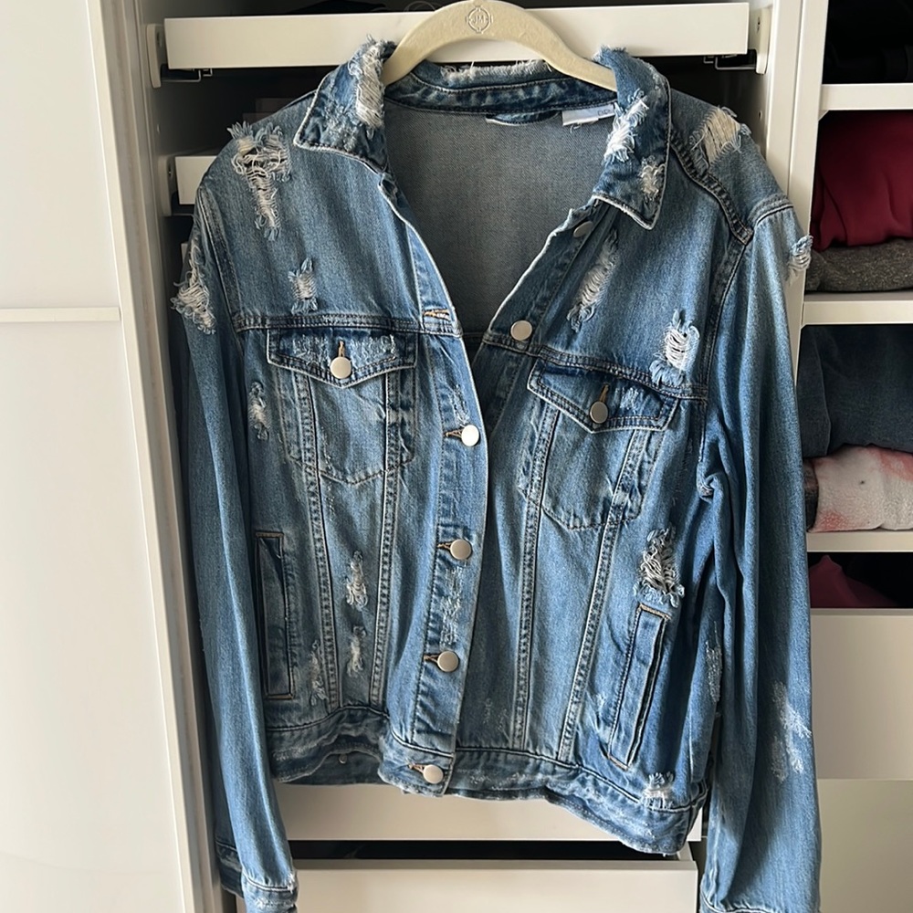 BP Distressed Denim Jacket with Rips